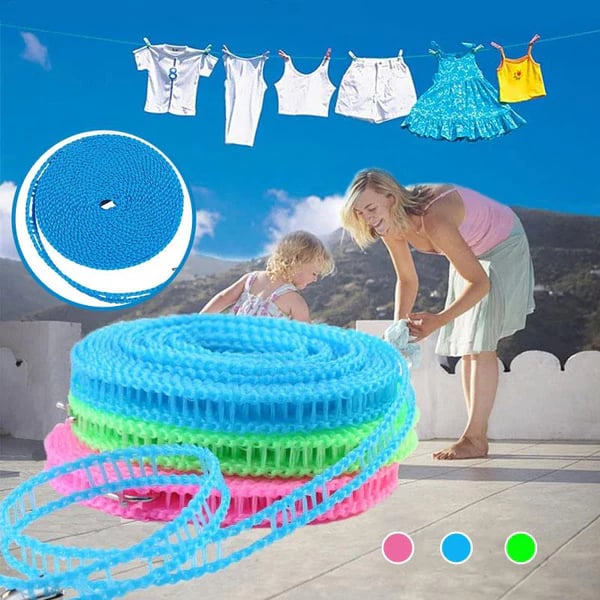 Corde à Linge Rétractable et Antidérapante pour Extérieur et Camping