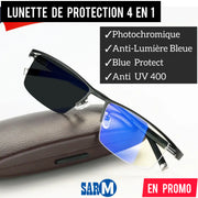 Lunettes de protection photochromiques avec technologie Blue Protect, Anti-Reflet et Anti-UV 400