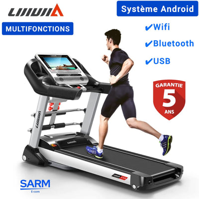 Tapis de course électrique pliable multifonction avec écran tactile