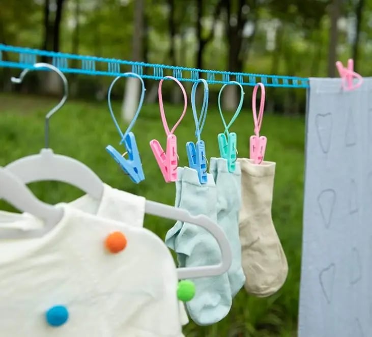 Corde à Linge Rétractable et Antidérapante pour Extérieur et Camping