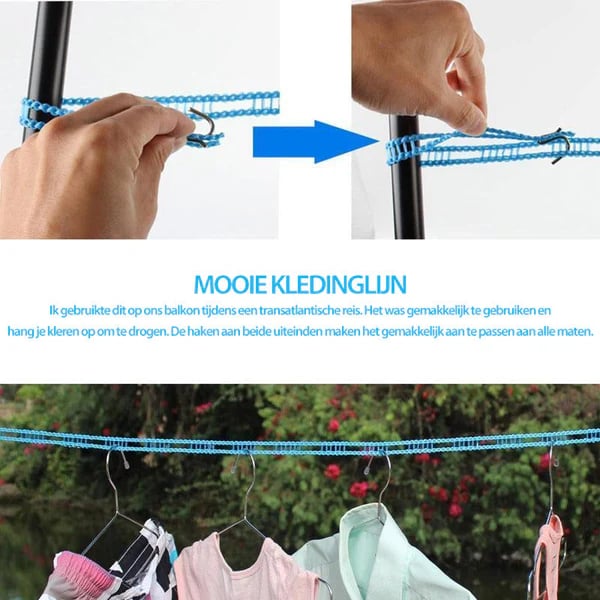 Corde à Linge Rétractable et Antidérapante pour Extérieur et Camping